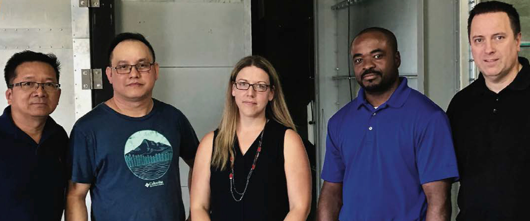 Top Shop: From left, plant manager Hung Do, quality assurance manager Vener Freal, administrative manager Penny Alexander, plant manager Donville Keir, and finance manager Rick Simmonds.